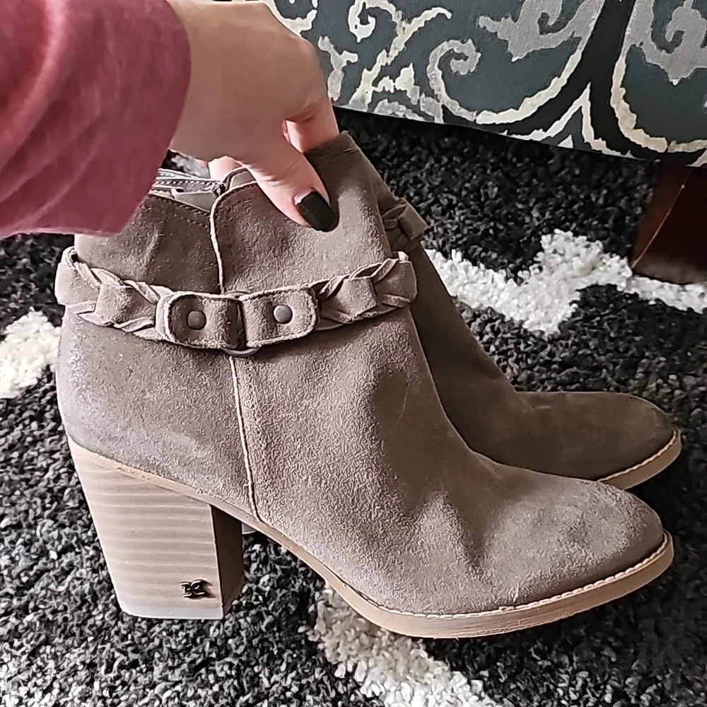 Sam Edelman sz 10 gray tan suede New ankle boots